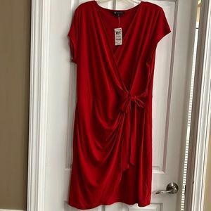 Inc Faux Wrap Red Midi Dress XXL